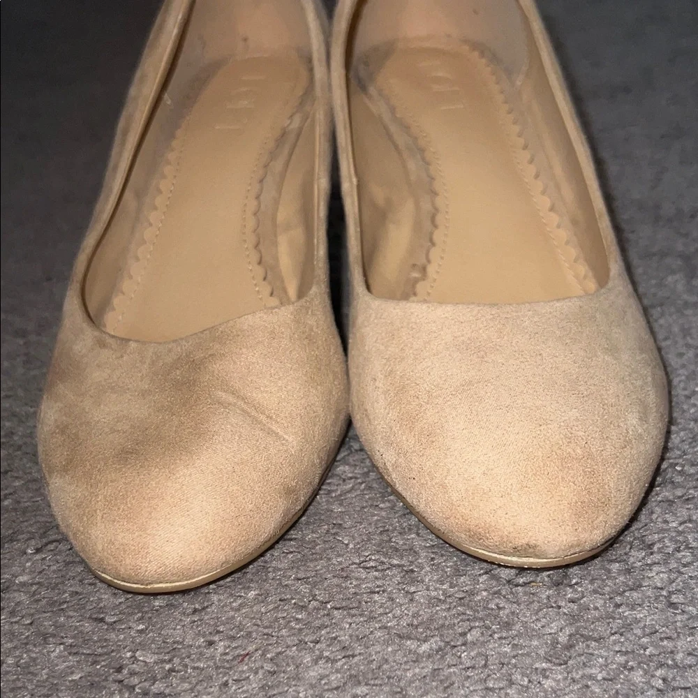 LOFT Women's Beige Suede Wedges Heels